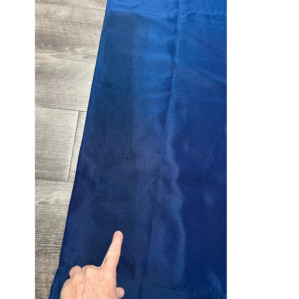 Mainstays Navy Ship Sailcloth Curtain Panel Pair 28x84 Blue Polyester Rod Pocket